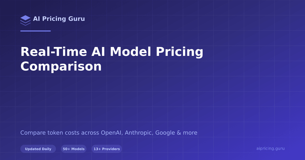 AI Model Pricing (2026): Live API Cost Comparison | AI Pricing Guru